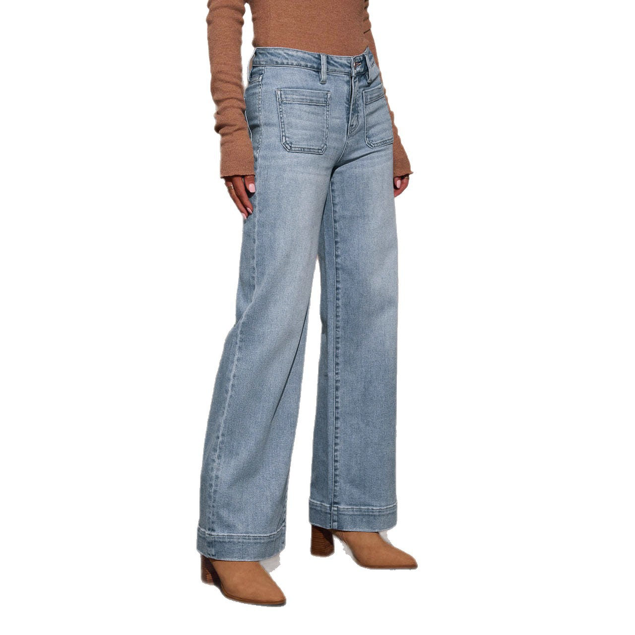 Women's High Waist Spring Slimming Wide Leg Retro Pants