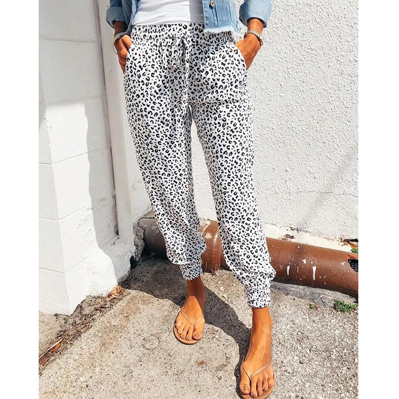 Women's Summer Trousers Loose Leopard Print Printed Pants