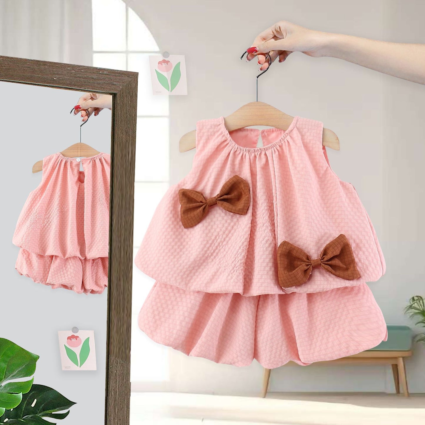 Children's Clothing Little Fashionable Bow Sleeveless Vest Children's Suit