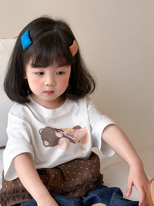Children's Summer Korean Cartoon Bear Short-sleeved For Boys Digital Children's T-shirt