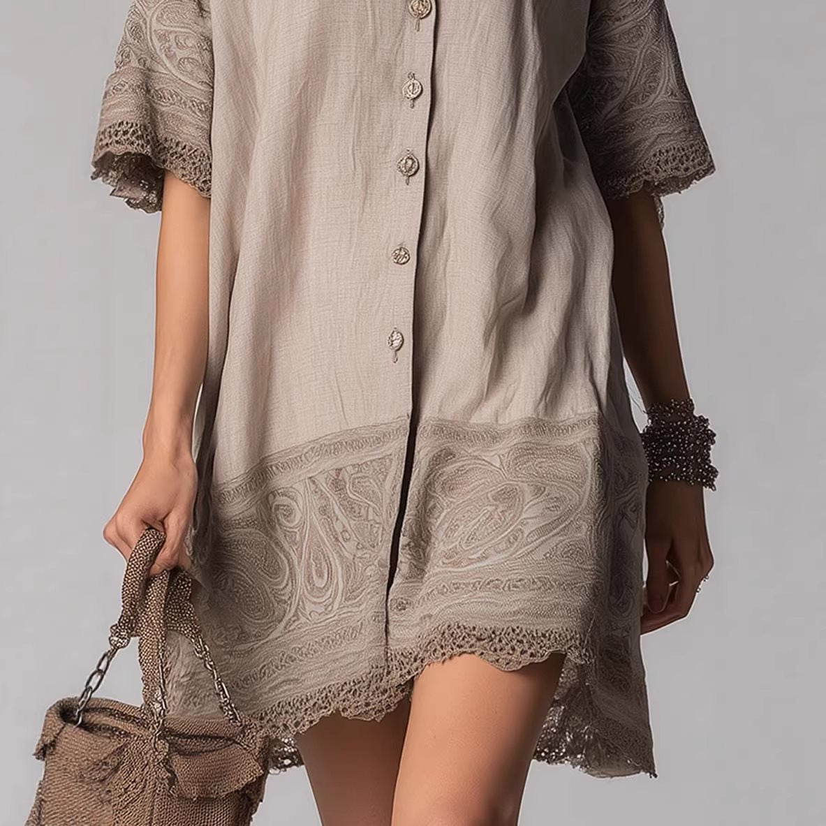 Women's Shirt Cotton Outer Single-breasted Lapel Embroidery Blouse