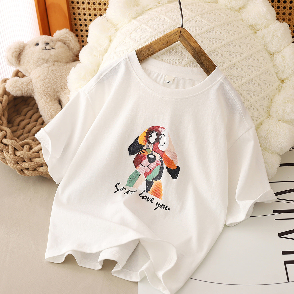 Children's Bear Clothing Summer Short-sleeved Boys Medium Children's T-shirt