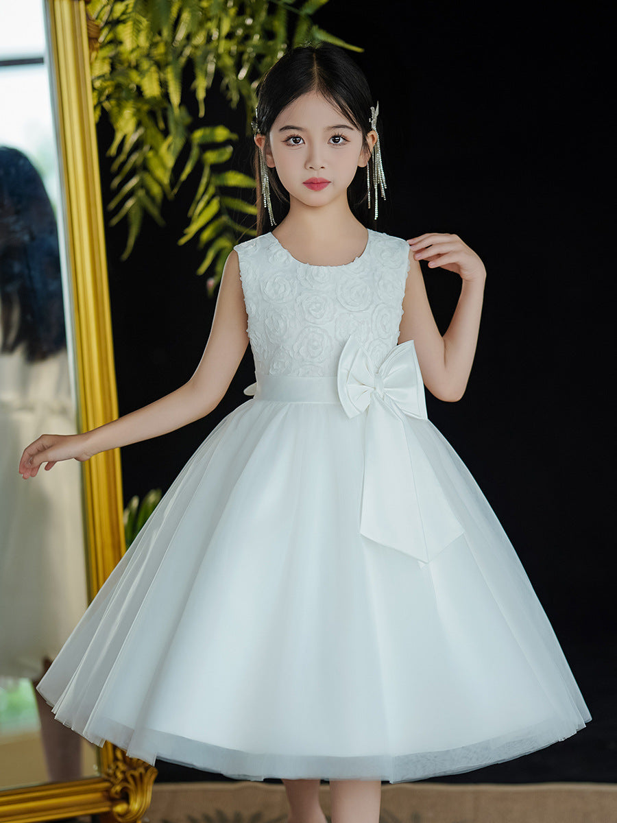 Children's Summer Western Style Princess Little Pettiskirt White Children's Dress