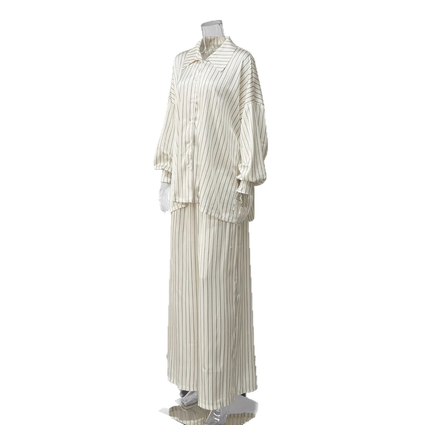 Women's Style Wear Loose Western Vacation Striped Fashion Casual Suit
