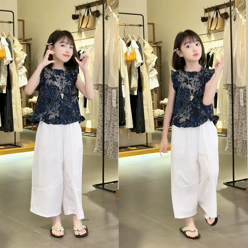 Children's Medium Large Western Style Sleeveless Vest Thin Pants Children's Suit