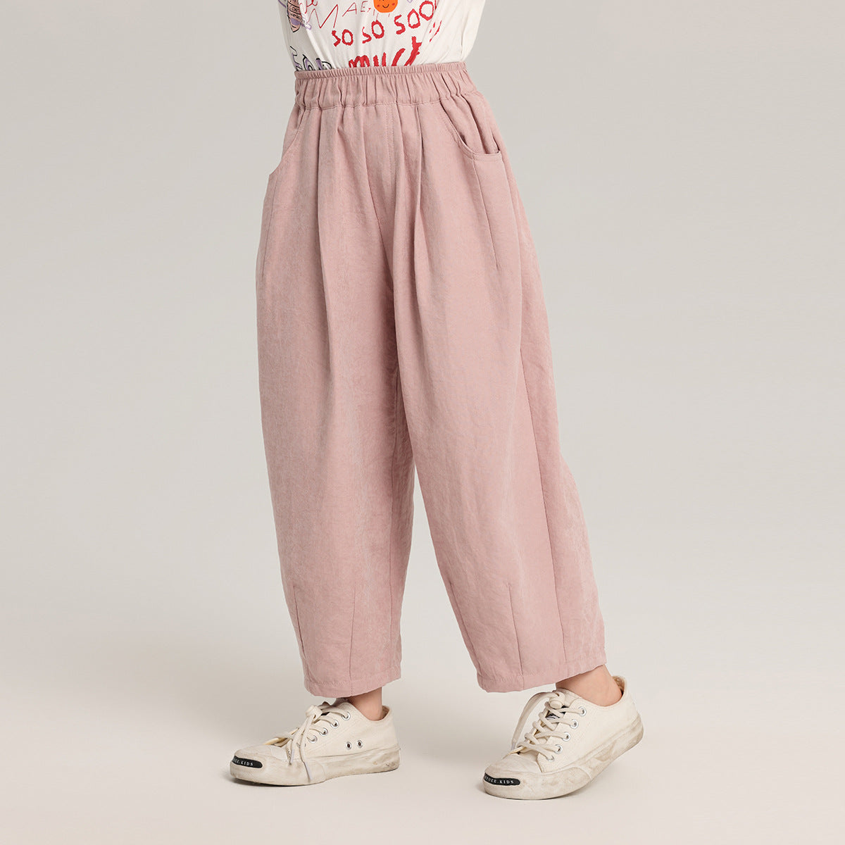 Solid Color Optional Pudding Summer Middle Big Children's Pants