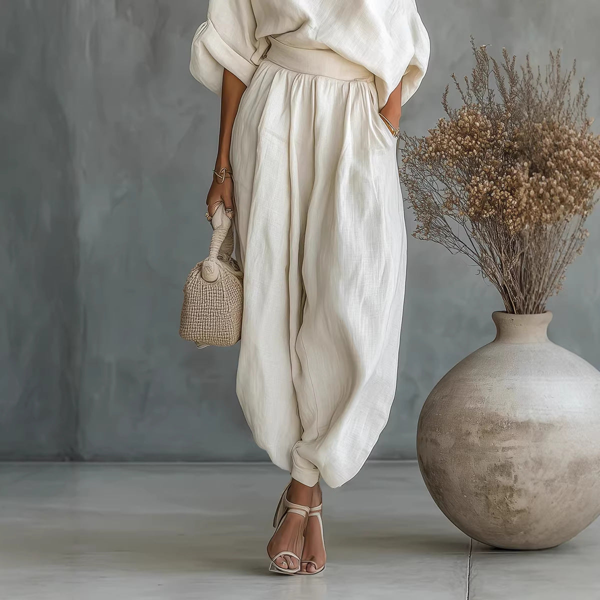 Spring Solid Color Elegant Pocket Versatile Loose Fashion Casual Suit
