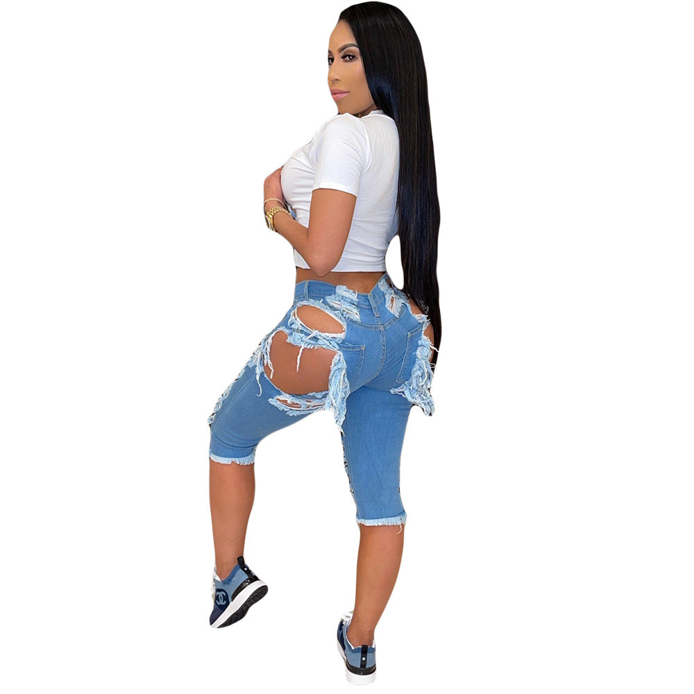 Classy Comfortable Women's High Waist Ripped Women's Jeans