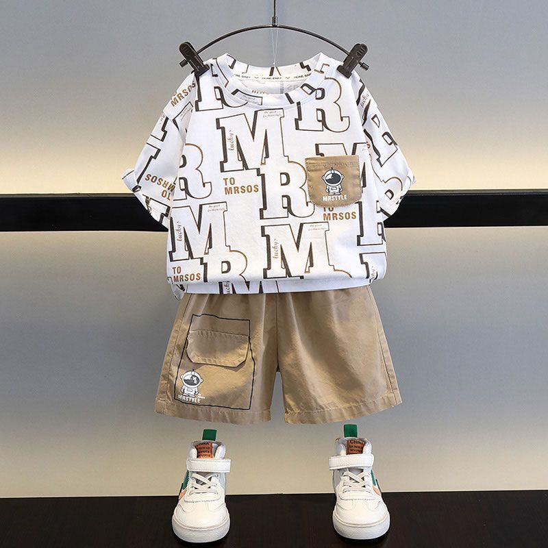 Children's Summer Clothing Gas Clothes Trendy Fried Street Short Children's Suit
