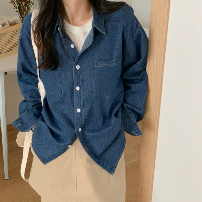 Women's Shirt Design Versatile Loose Retro Korean Style Coats