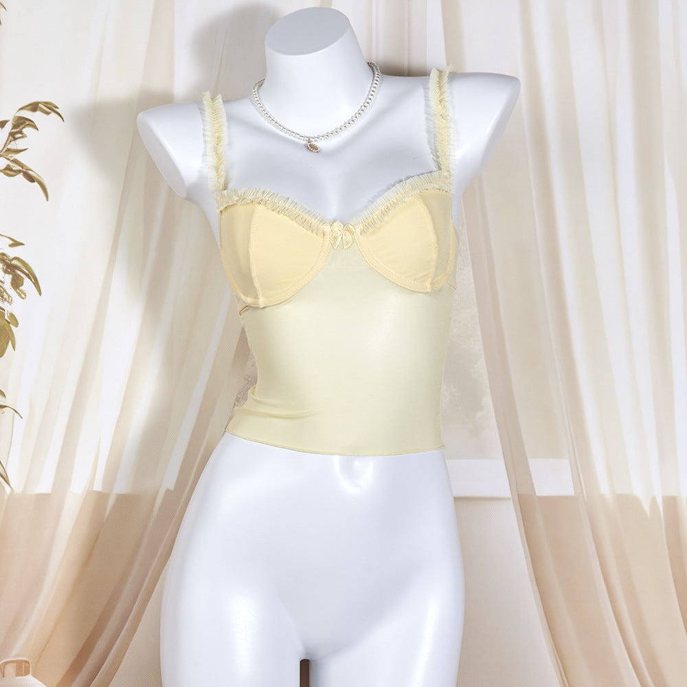 Sexy Lace Camisole Summer Vacation Bottoming Steel Small Vest/suspenders/tube Top