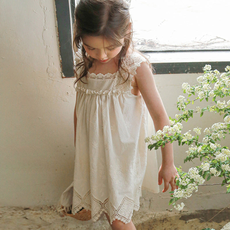Children's Summer Strawberry Shan Clothing Fashion Lace Edge Children's Dress