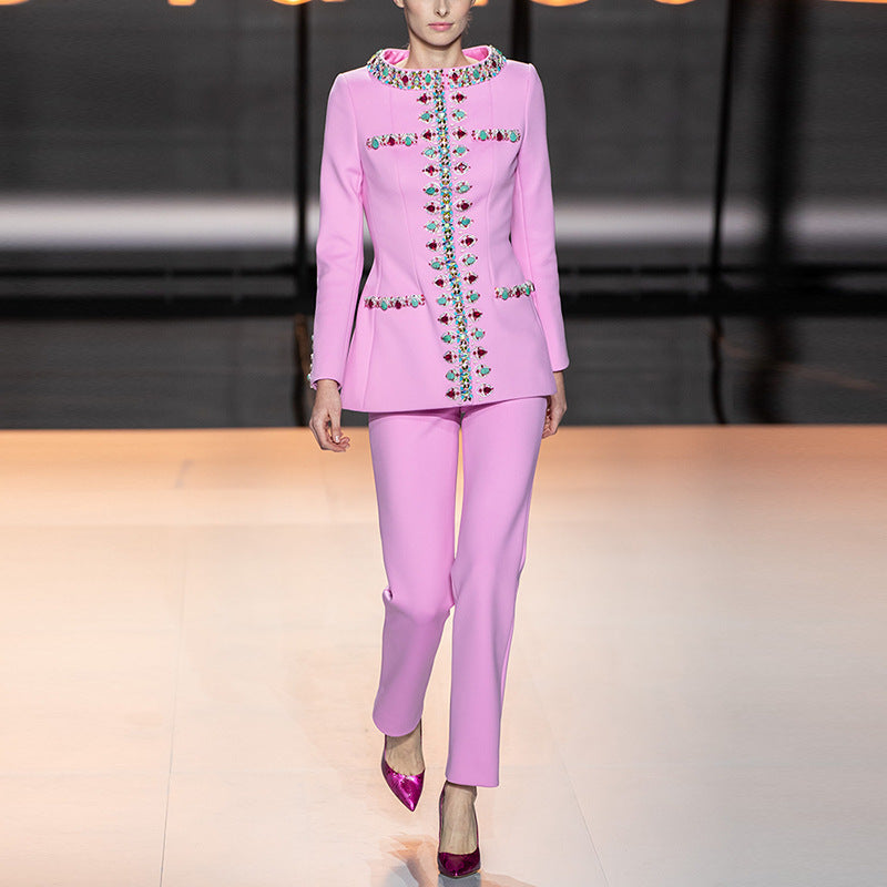 Early Spring Bead Diamond Skinny Two-piece Jackets
