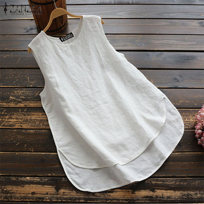 Women's Summer Solid Color Casual Irregular Pullover Small Vest/suspenders/tube Top