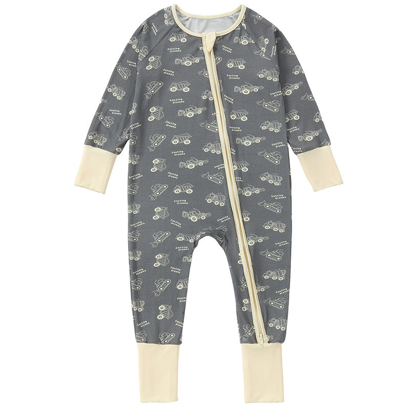 Bamboo Fiber Long-sleeved Jumpsuit Born Bag Clutch Jumpsuit, Climbing Suit