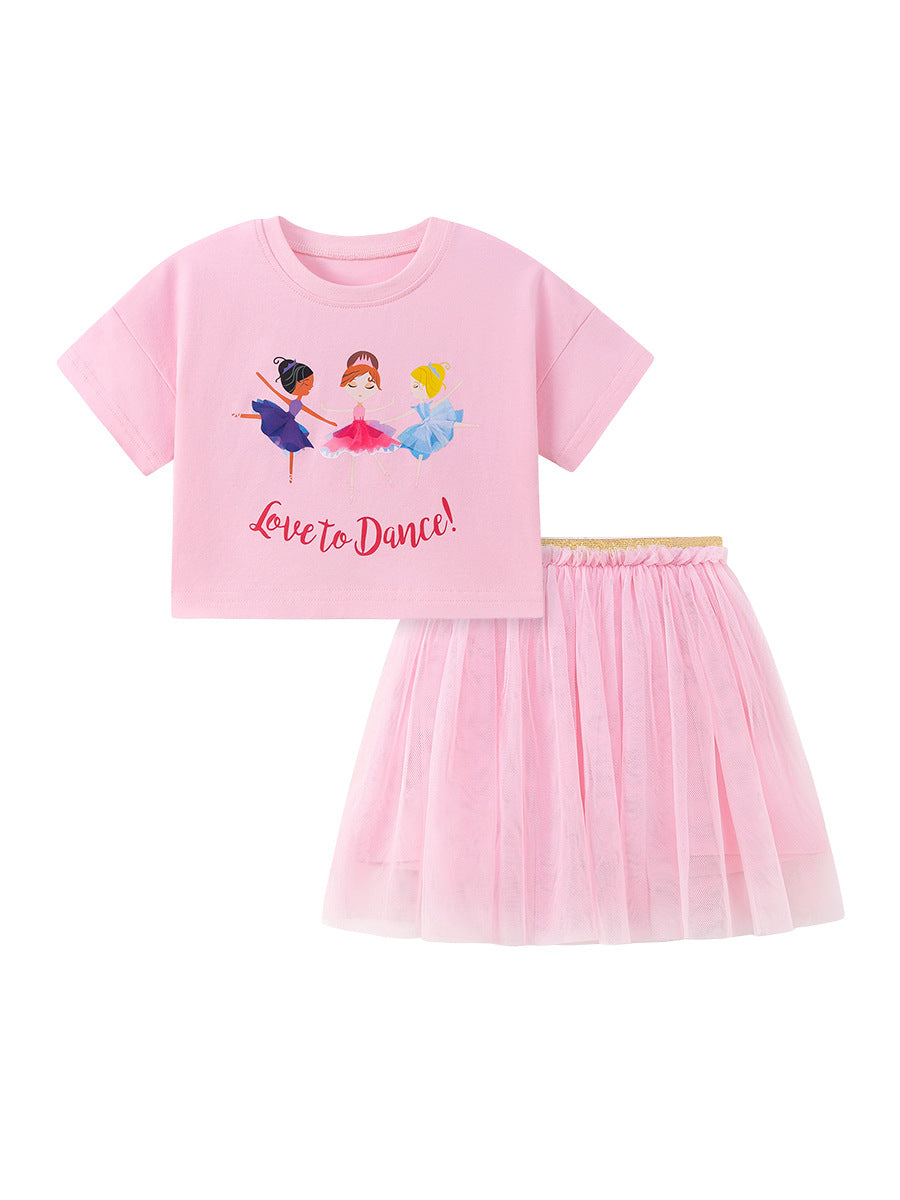 Children's Summer Chiffon Skirt Cute Sweet Clothing Children's Suit