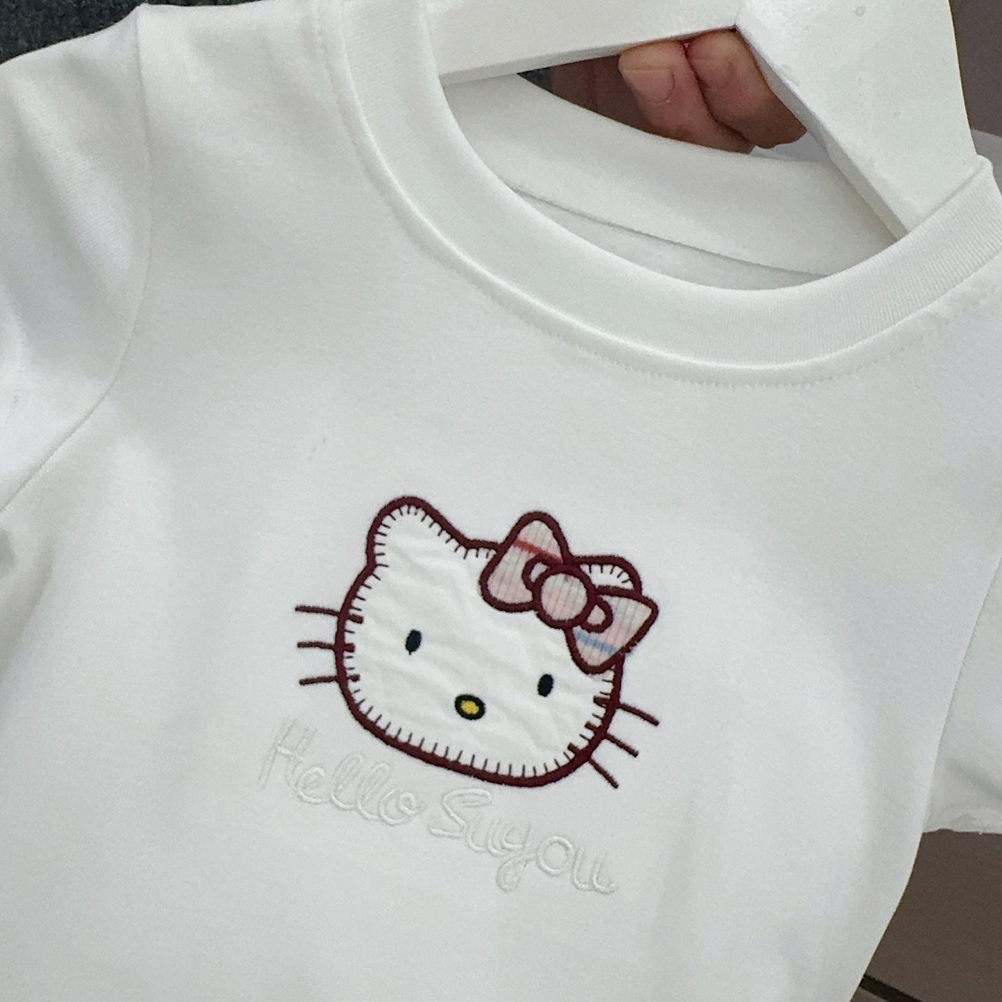 Summer Western Style Class Cute Cat Short Sleeve Top Breathable Children's T-shirt