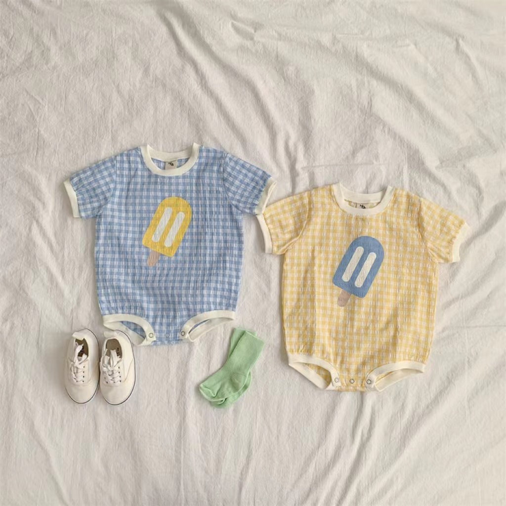 Jumpsuit Unisex Short Sleeve Cute Plaid Jumpsuit, Climbing Suit