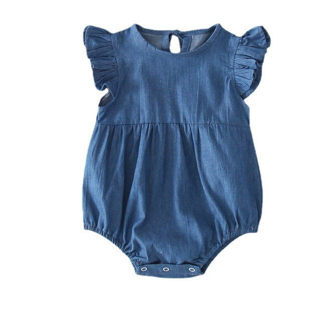 Born Summer Clothes Clothing Sleeveless Triangle Rompers Jumpsuits Denim Jumpsuit, Climbing Suit