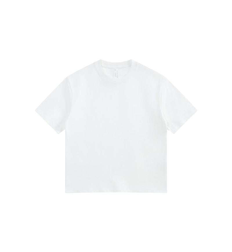 Children's Cotton Loose Shoulder Short-sleeved Solid Color Heavy Clothing Fashion Sports Children's T-shirt