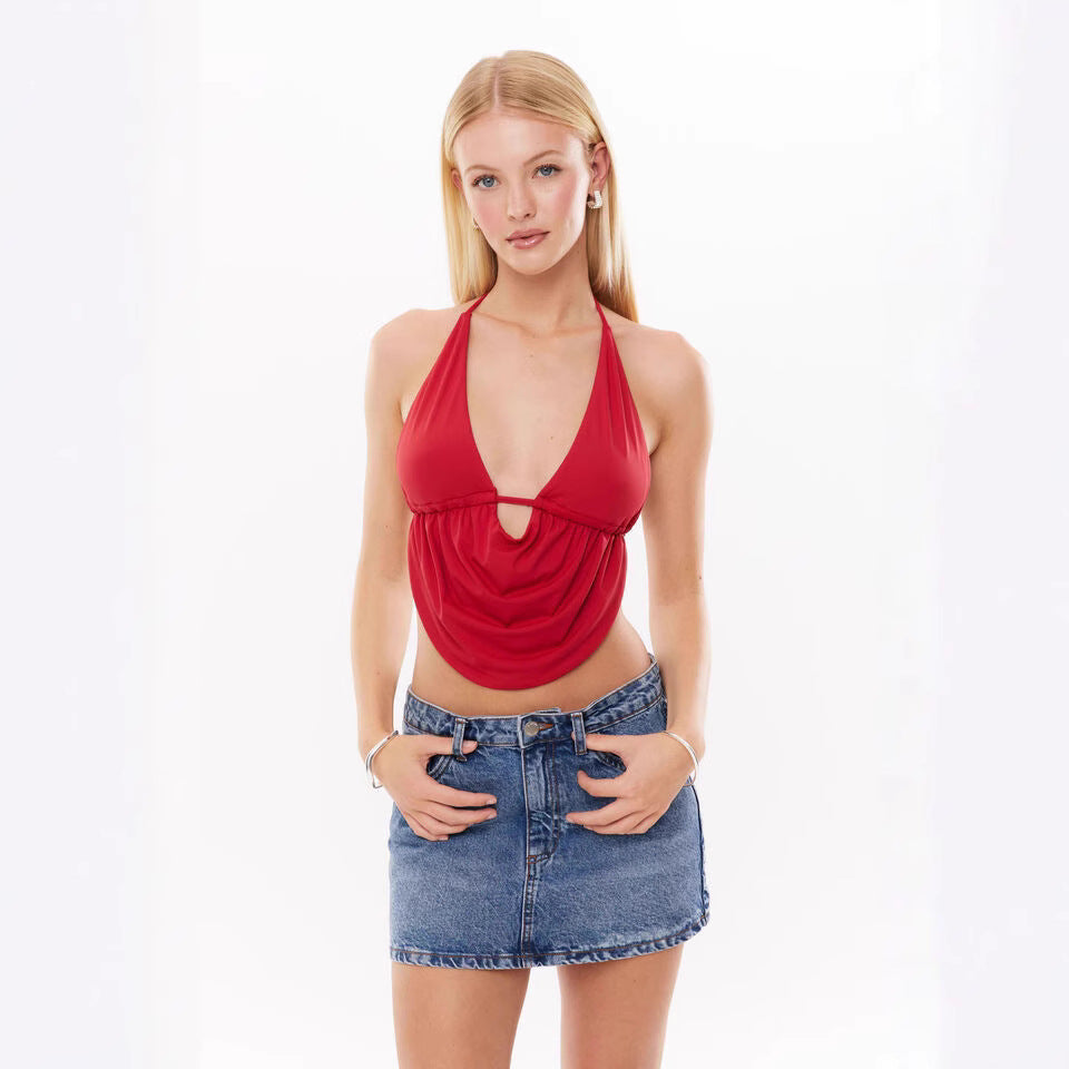 Women's Spring Design Hot Halter Backless Trendy Vests