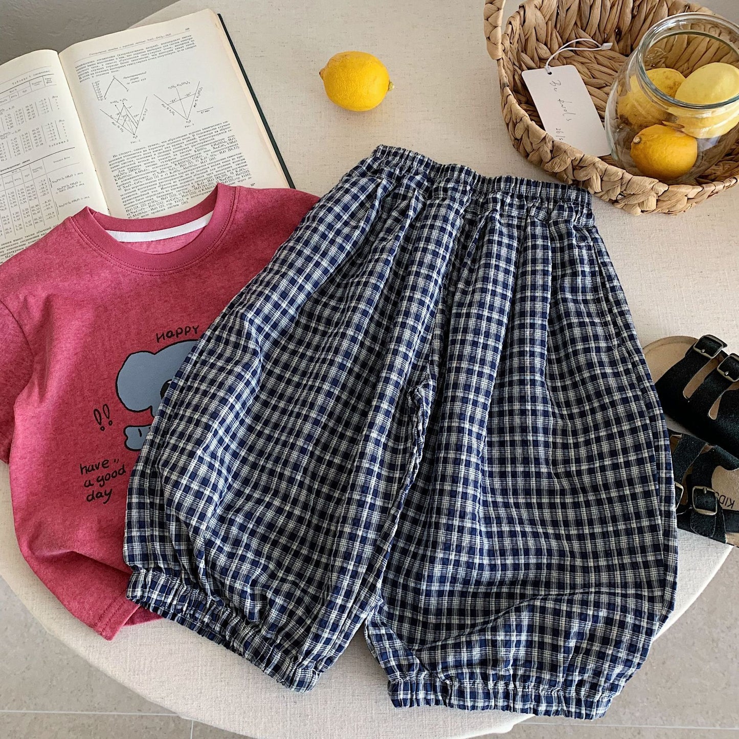 Children's Plaid Casual Springtide Boys Loose Western Style Children's Pants