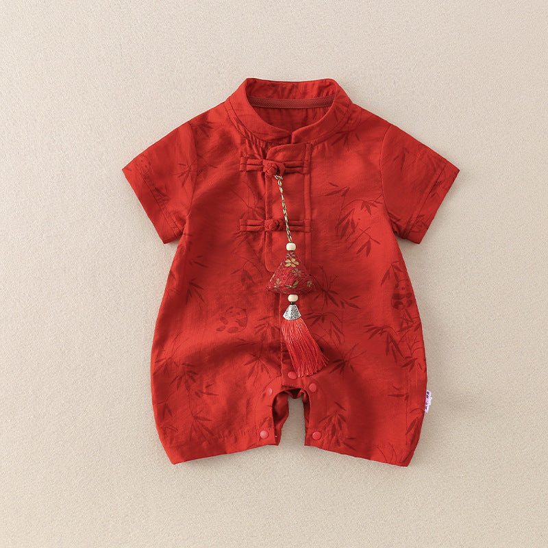 Boy First Month Old Days One Year Celebration Dress National Jumpsuit, Climbing Suit