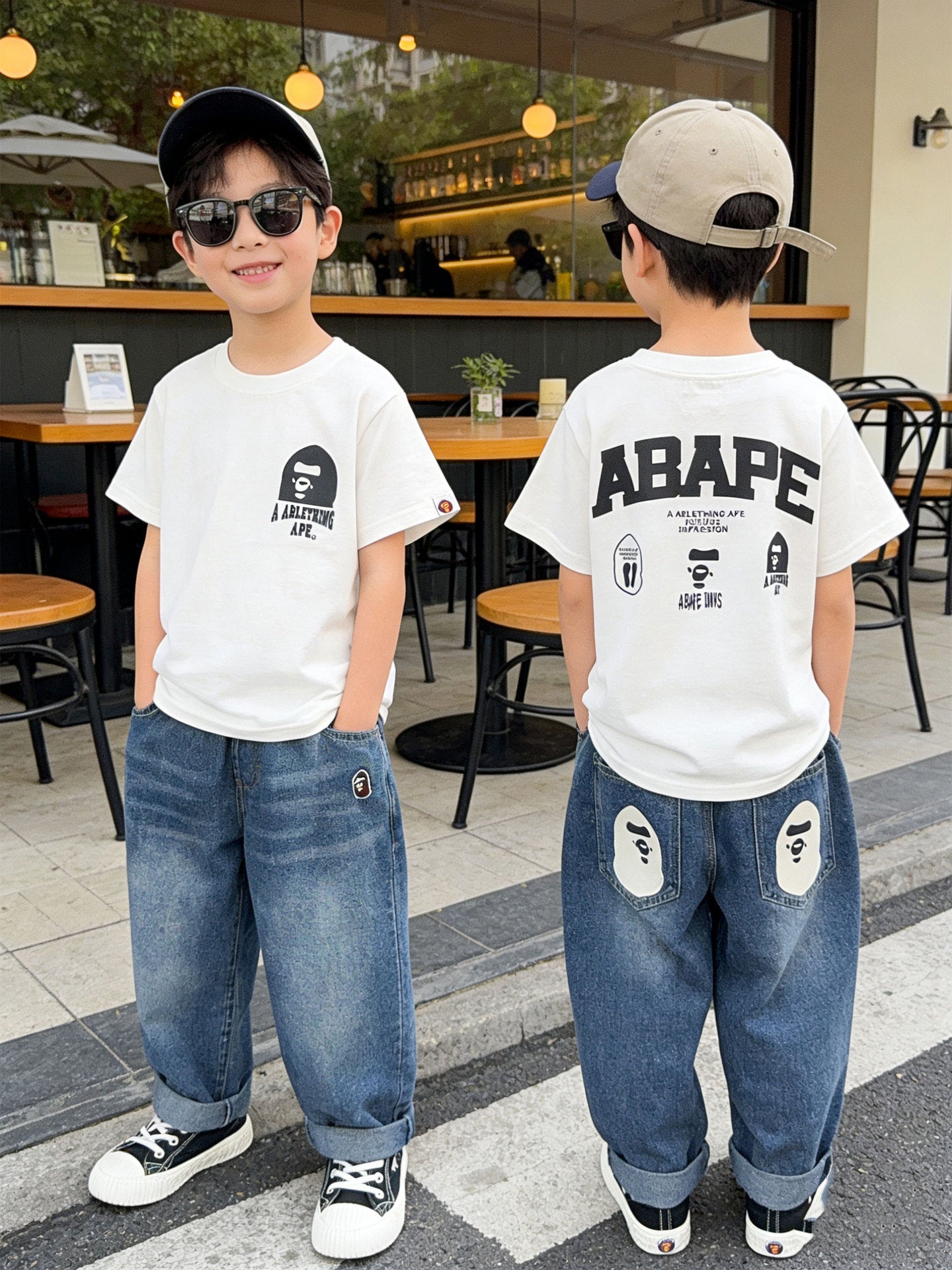 Children's Printed Loose Leisure Short-sleeved Bottoming Shirt Children's T-shirt