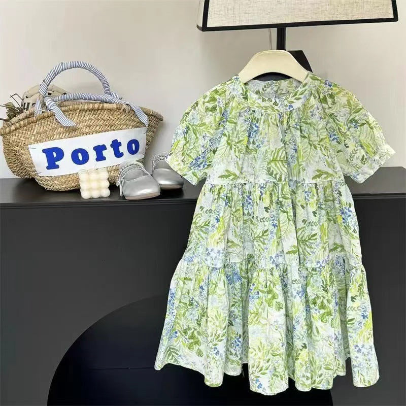 Children's Princess Summer Western Style Clothing Little Skirt Female Children's Dress