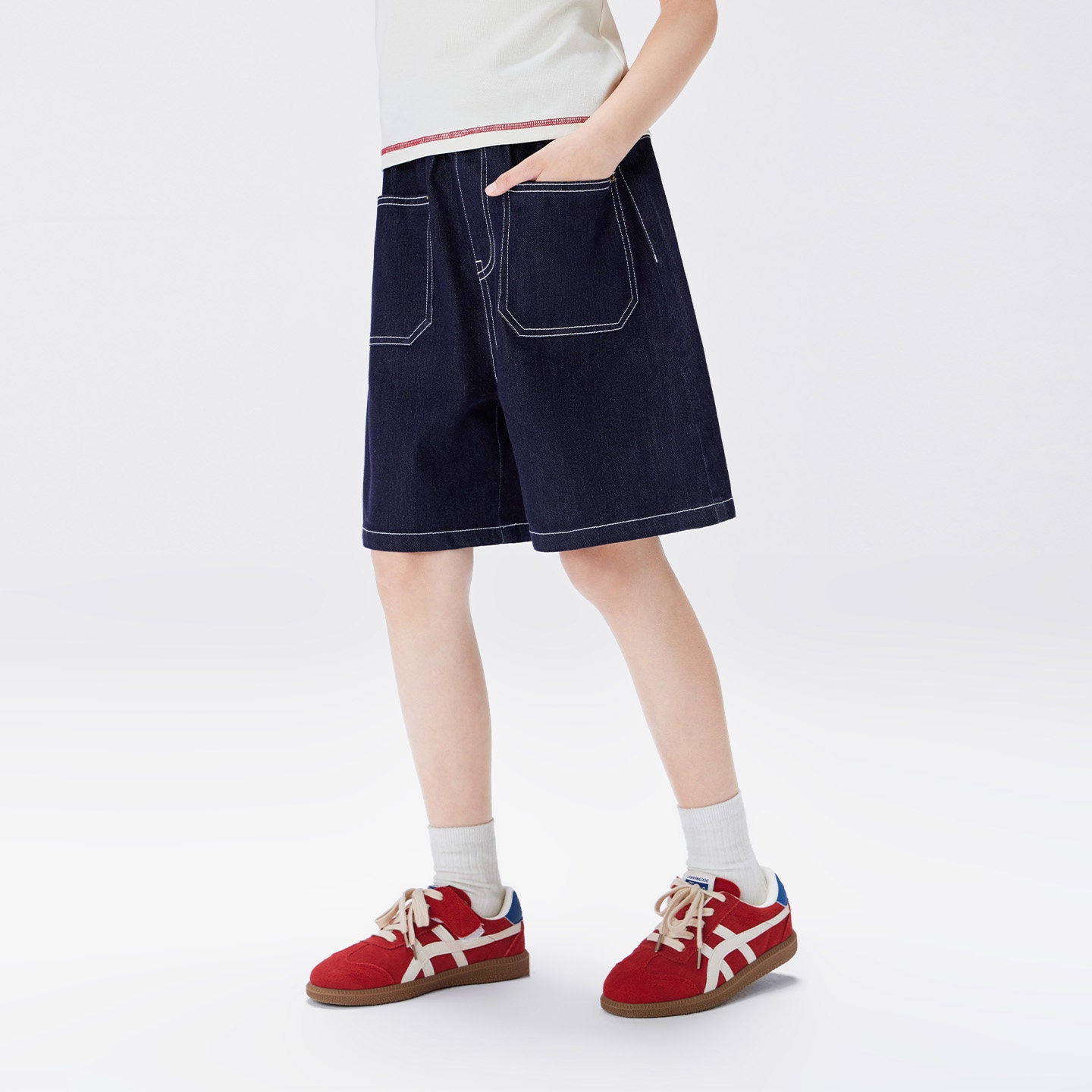 Children's Denim Shorts Summer Thin Antibacterial Fifth Big Children's Pants