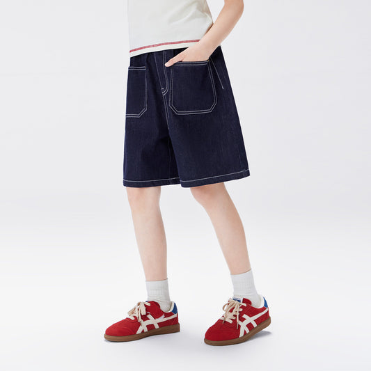 Children's Denim Shorts Summer Thin Antibacterial Fifth Big Children's Pants