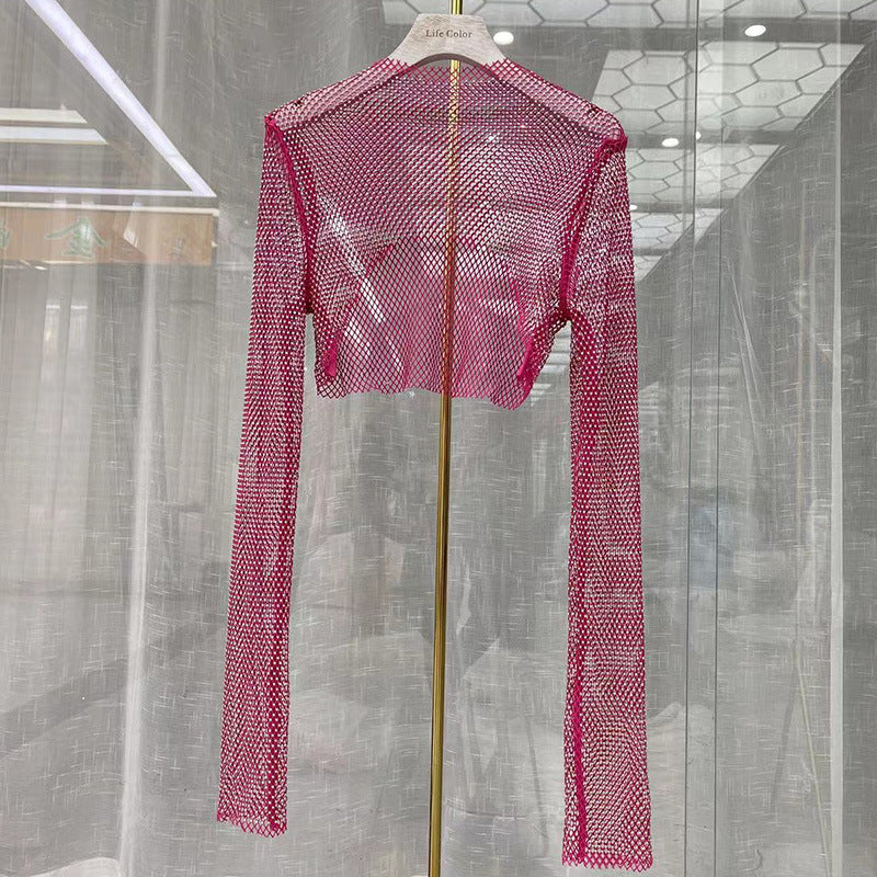 Light Diamond Fashion Net Drill Crystal Long Small Vest/suspenders/tube Top