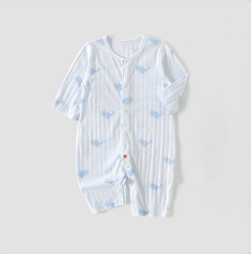 Cotton Jumpsuit Summer Thin Long Sleeve Rompers Pajamas Born Jumpsuit, Climbing Suit
