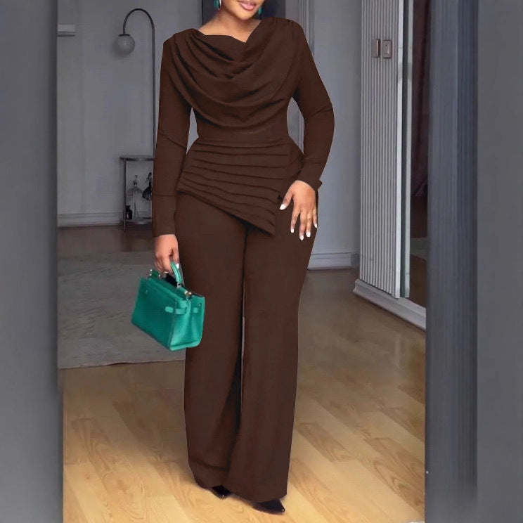 Charming Innovative Autumn Waist Bell-bottom Set Fashion Casual Suit