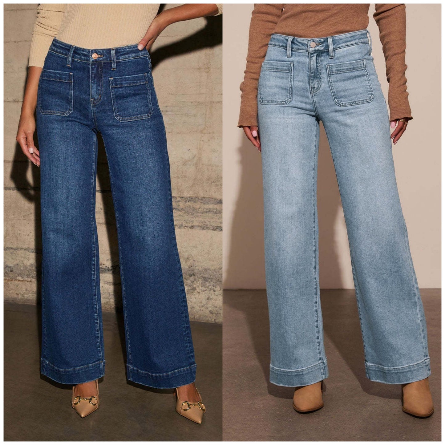 Women's High Waist Spring Slimming Wide Leg Retro Pants