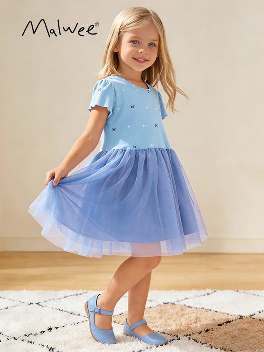 Children's Princess Summer Round Neck Short Sleeve Western Children's Dress