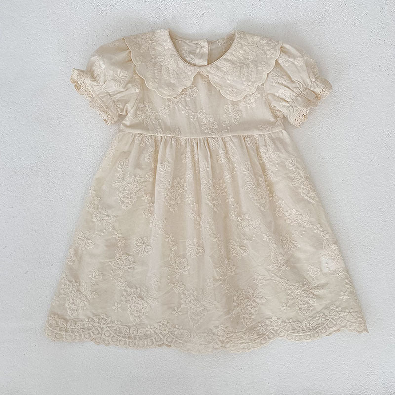 Summer Korean Style Embroidered Western Romper Children's Dress