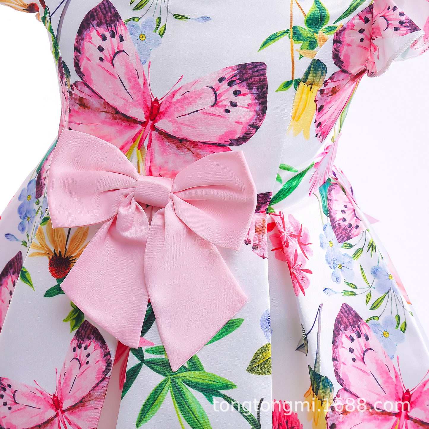 Children's Printed Skirt Flying Sleeve Vest Princess Children's Dress