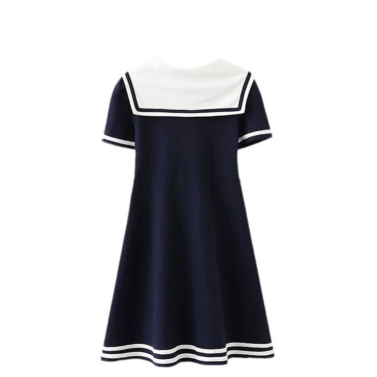 Children's Summer Preppy Style Navy Skirt Middle Big Sports Children's Dress