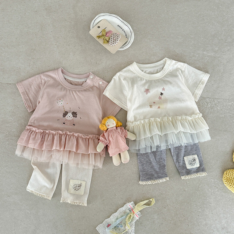 Infant Summer Thin Korean Style Cartoon Printed Short Sleeve Year Children's T-shirt