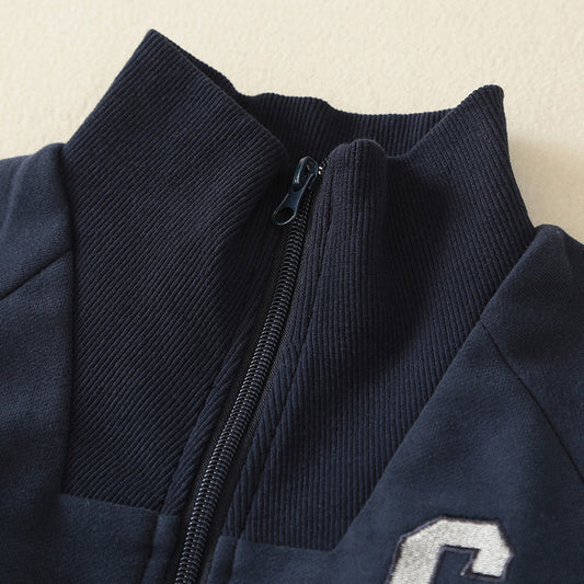 Letter Zipper Long Sleeve Born Type Crawling Going Out Jumpsuit, Climbing Suit