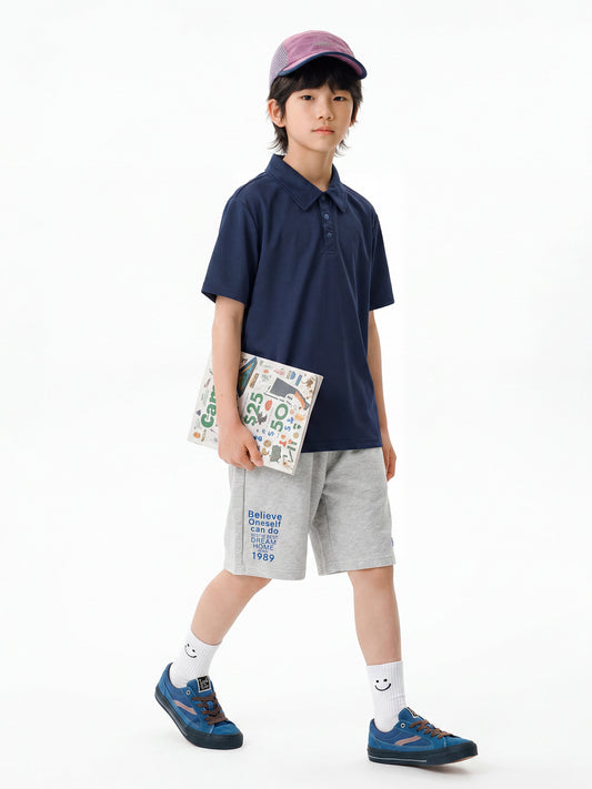 Children's Clothing Summer Boys Cool Feeling Beaded Youth Casual Short-sleeved Children's T-shirt