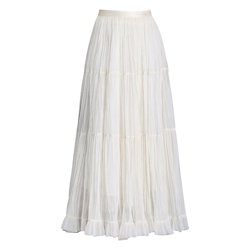 Women's High Waist A- Line Slimming Cover Long Dress Skirt