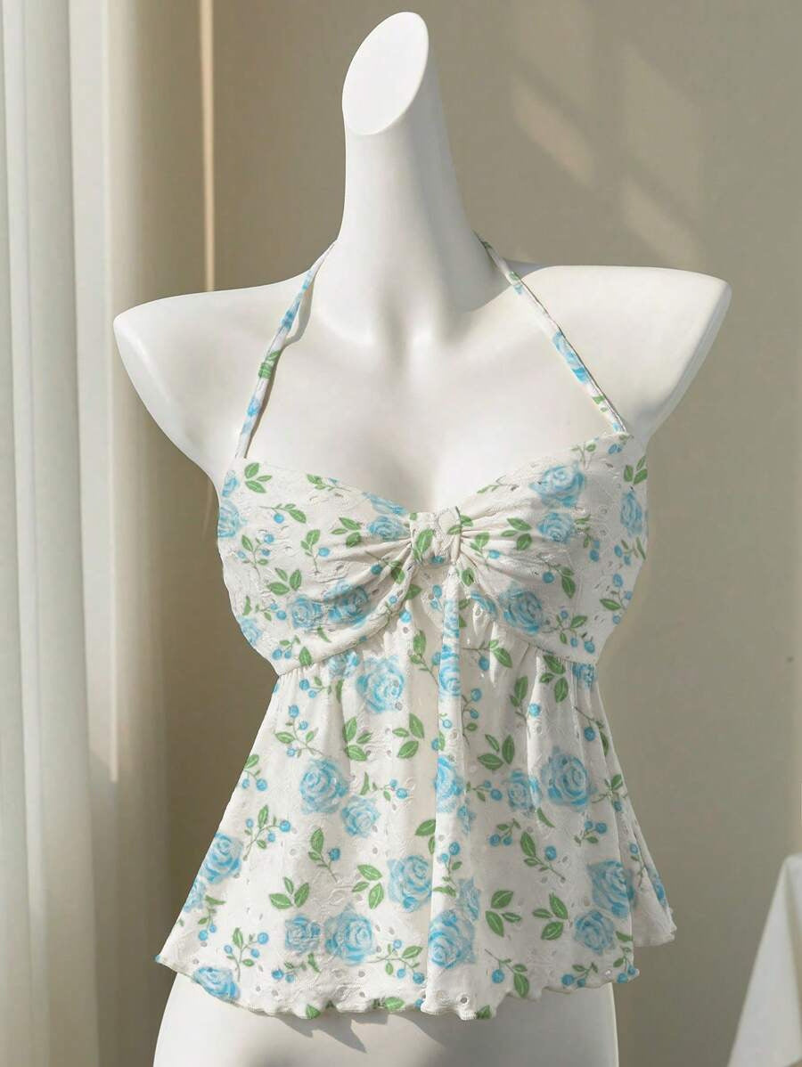 Sweet Fresh Floral Small Sling Doll Shirt Women's T-shirt