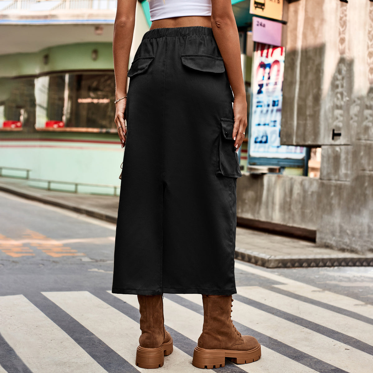 Graceful Versatile New Women's Drawstring Denim Skirt