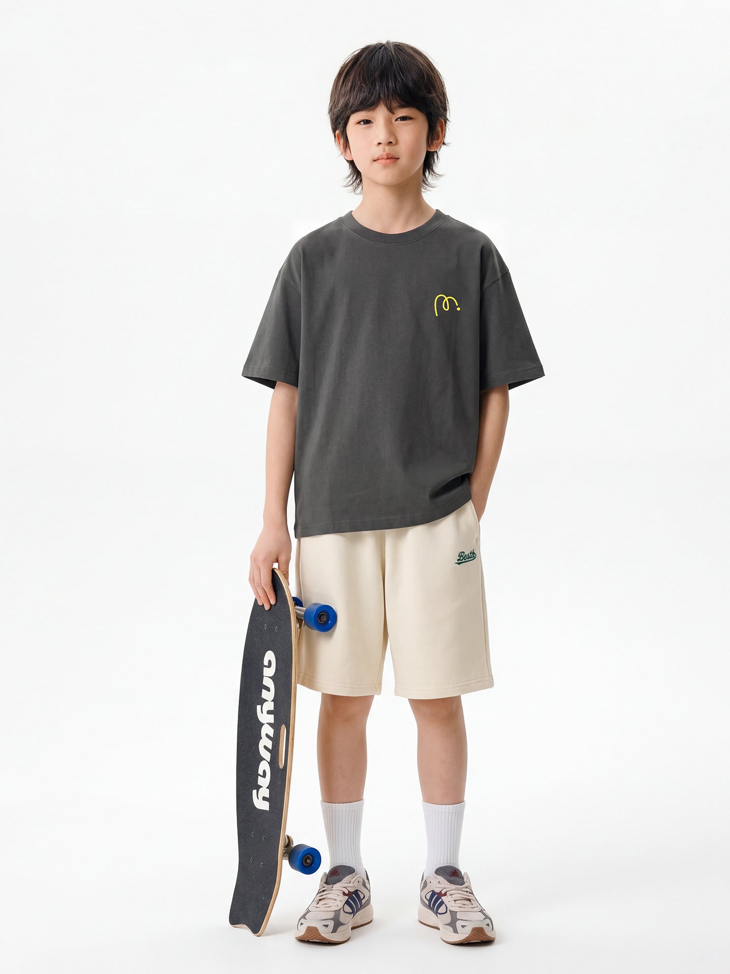 Children's Loose-fitting Pure Cotton Short Sleeves Junior High School Children's T-shirt