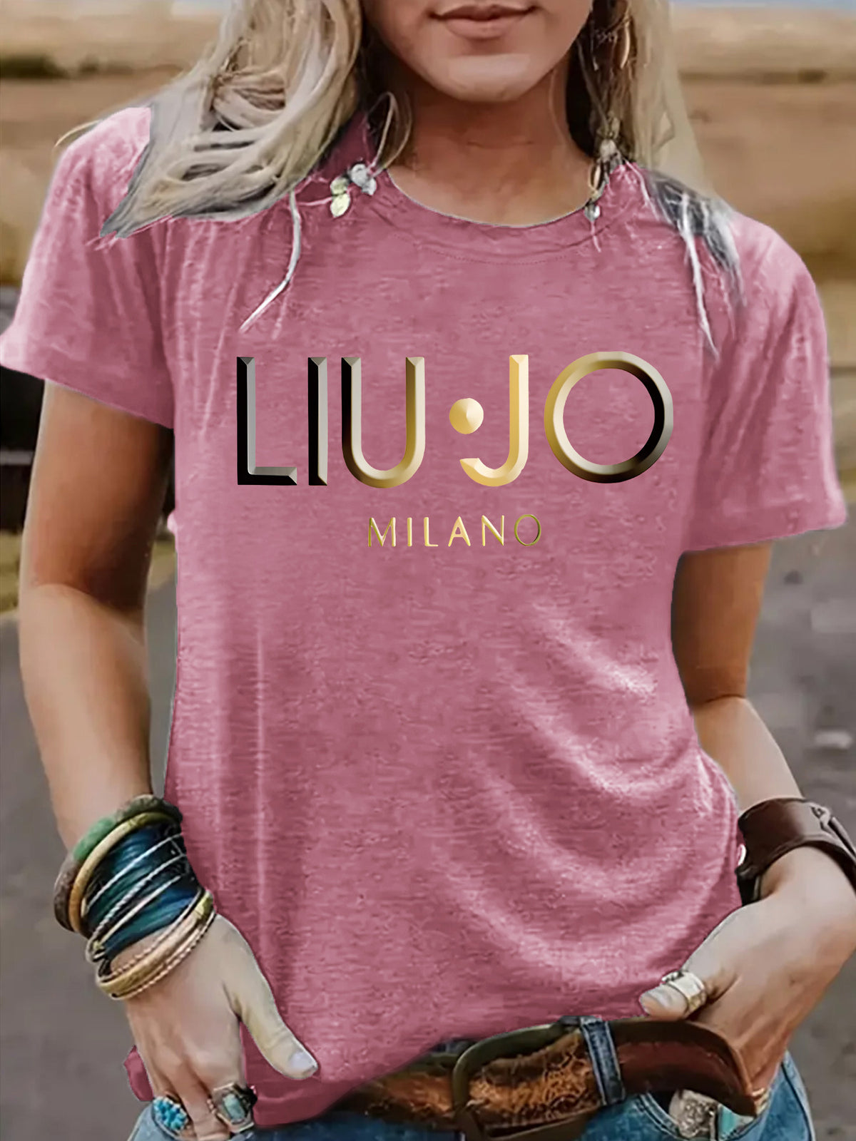 Women's Short-sleeved Slogan Fashion Loose Casual Round Women's T-shirt