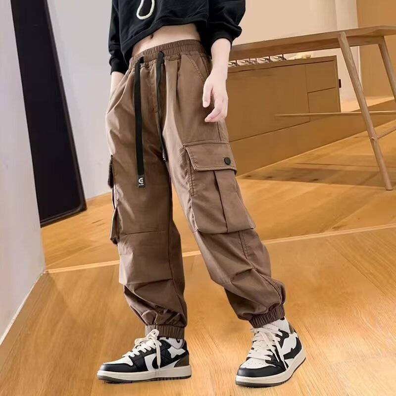 Children's Thin Clothing Cargo Functional Medium Big Youth Children's Pants