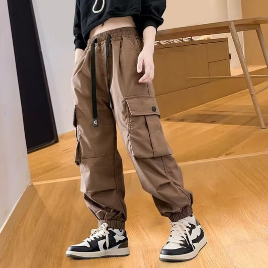 Children's Thin Clothing Cargo Functional Medium Big Youth Children's Pants