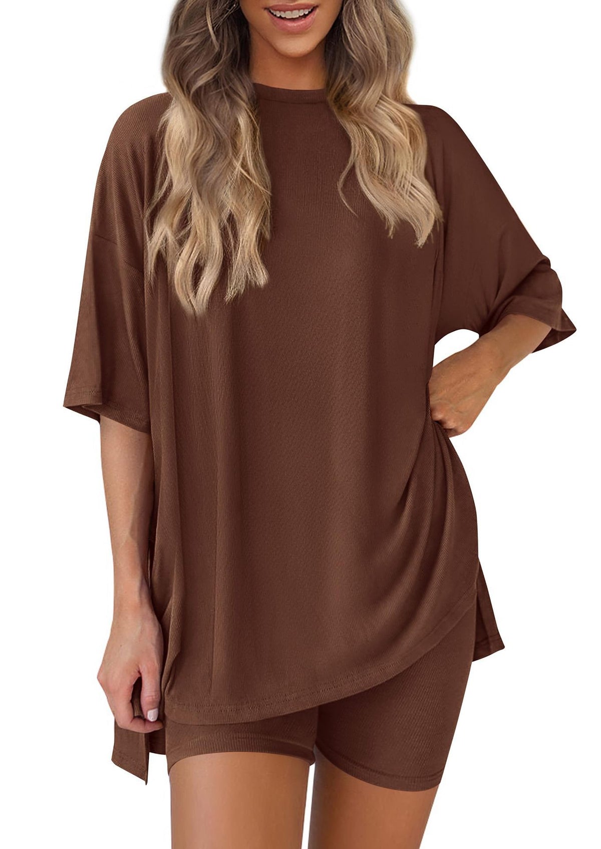 Women's Summer Set Solid Color Loose Pajamas Fashion Casual Suit